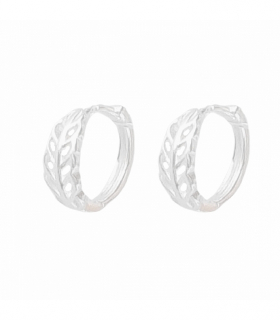 Créole Argent Feuille Ø12mm Prix Paire